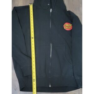 Santa Cruz Skateboards Classic Dot Logo Black Full Zip Hoodie Sweatshirt‎